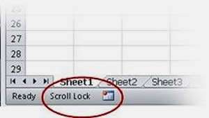 Scroll lock option in Excel