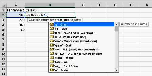 Converting measurements in Excel