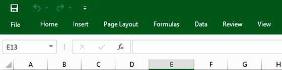 Hidden ribbon in Microsoft Excel