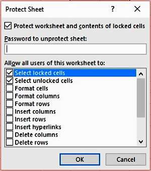 Protect Excel sheet