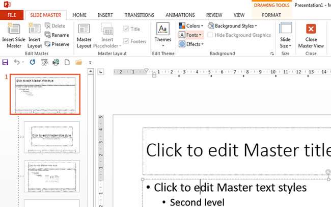 Changing the font size in PowerPoint