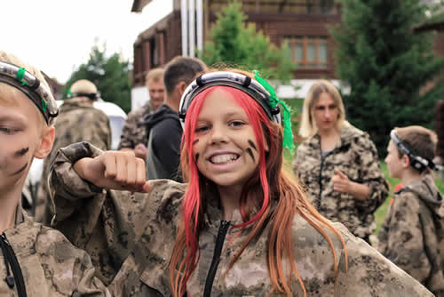 Teenager at a boot camp having fun