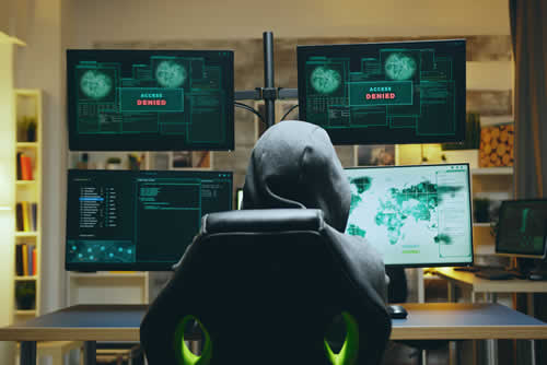 Cyber hacker in action