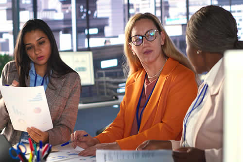 Project team working together