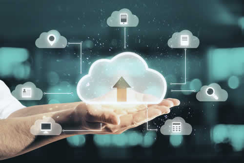 A cloud environment divided into separate zones