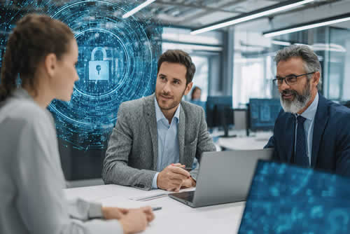 Small business IT team in a meeting