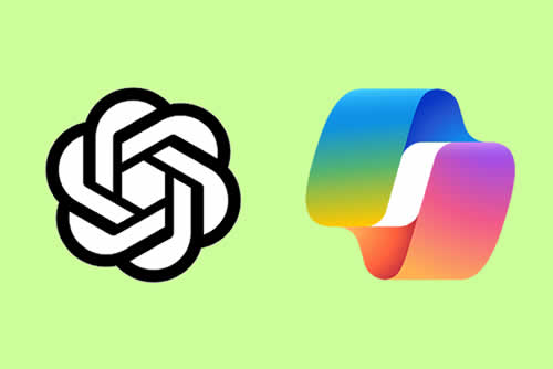 Logos for ChatGPT and Microsoft Copilot