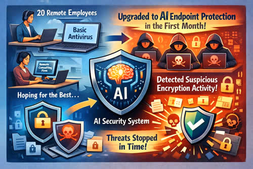 AI powered protection blocks ransomware attack