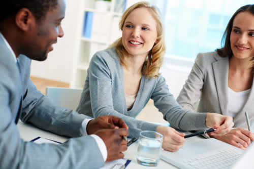 Office team working at a "human" level