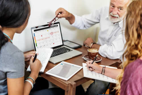 Team connecting actions to times