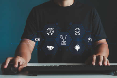 Gamified badges for online training