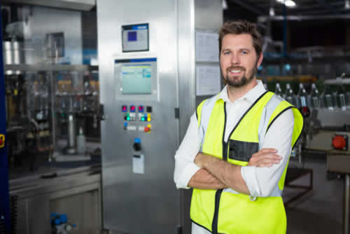 Worker in an industrial operations setting