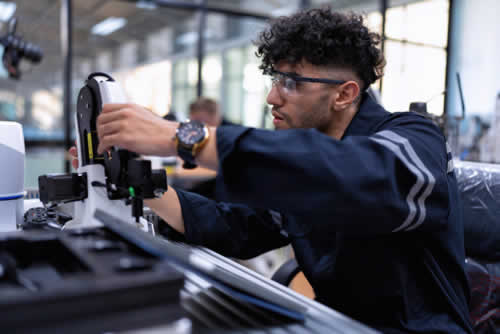 Student working on an engineering project