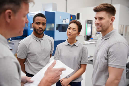 Household staff in a team check-in