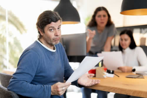 Unhappy boss looking at a chargeback