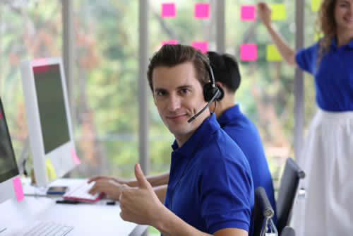 Customer service team member handling a problem