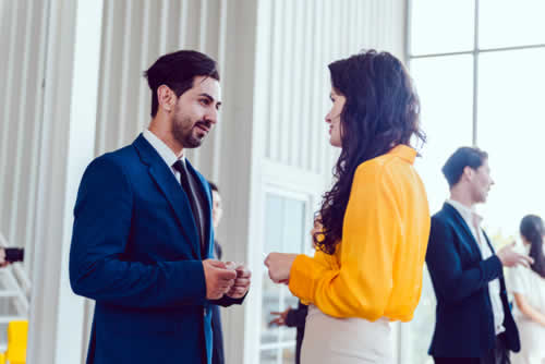 Person asking someone a question