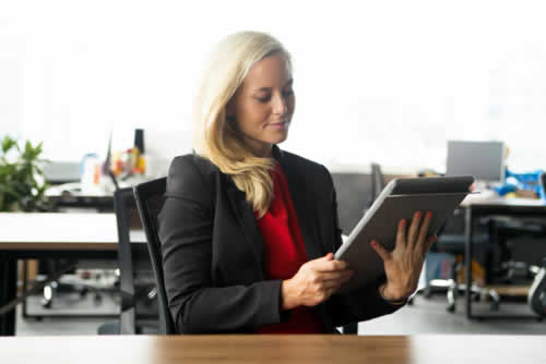 Manager looking at training report