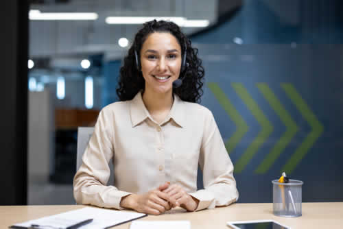 Confident executive smiling at camera