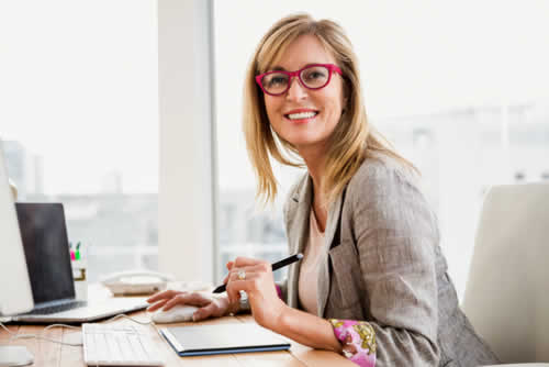 Ambitious person working at a desk