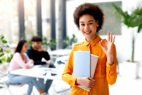 Confident student welcoming change