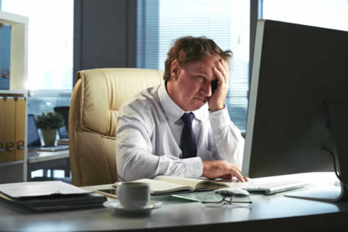 Nervous manager under stress