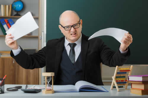 Accountant making budget cuts