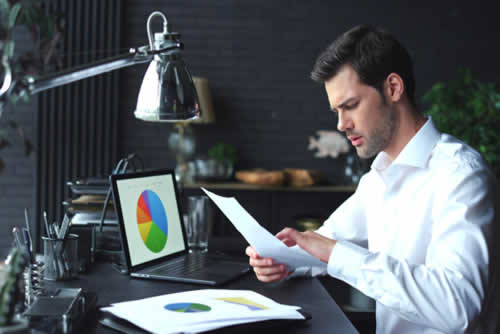 Marketing analyst auditing data