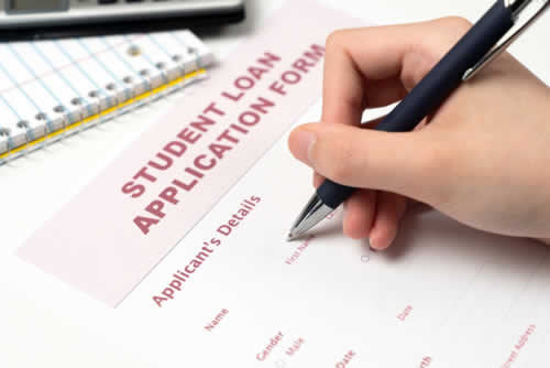 Completing a loan application form