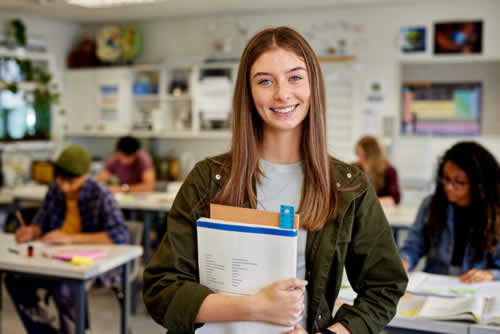 Student with their checklist of forms required
