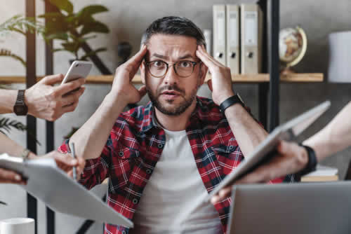 Office worker under pressure