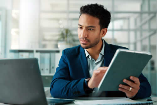 IT manager reading security report