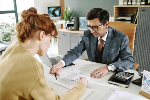 Tax consultant giving advice