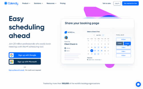 Calendly homepage