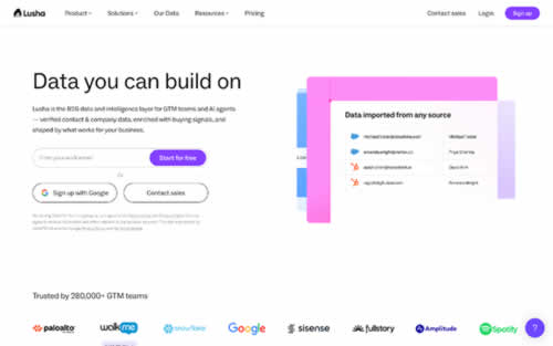 Lusha homepage