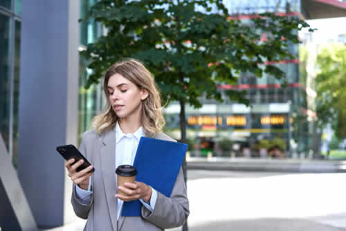  Traveler using a mobile phone