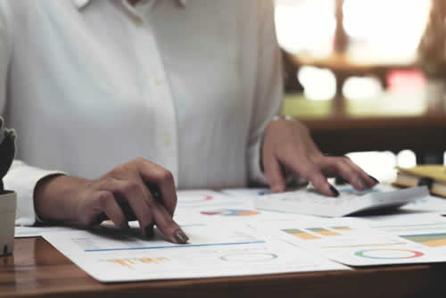 Business accountant running payments report