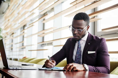Student studying finance