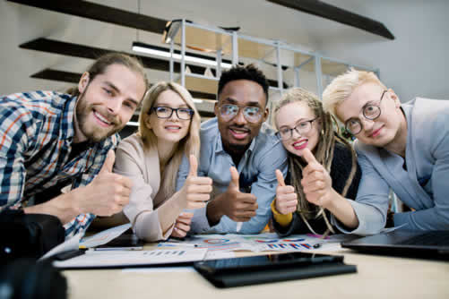 Marketing team happy with successful video campaign