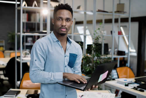 Office worker with digital skills