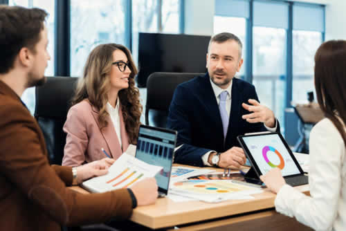  Meeting of IT specialists with their clients