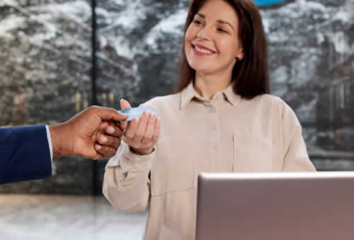 Employee receiving a digital gift card