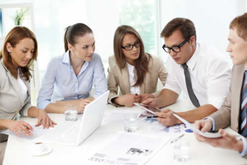 Project management team planning their work