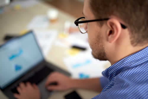 Manager assessing an IT development partner