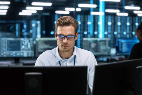 IT technician inverstigating a security threat