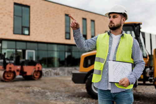 Man working on construction site